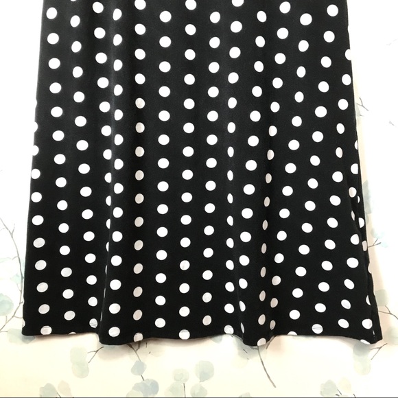 Liz Claiborne Womens Black & White Classic Polka Dot Sleeveless Maxi Tank Dress - Picture 4 of 10